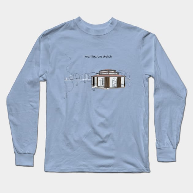 architecture sketch Long Sleeve T-Shirt by WRIGHTFORM